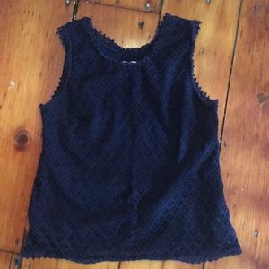 Navy blue lace tank